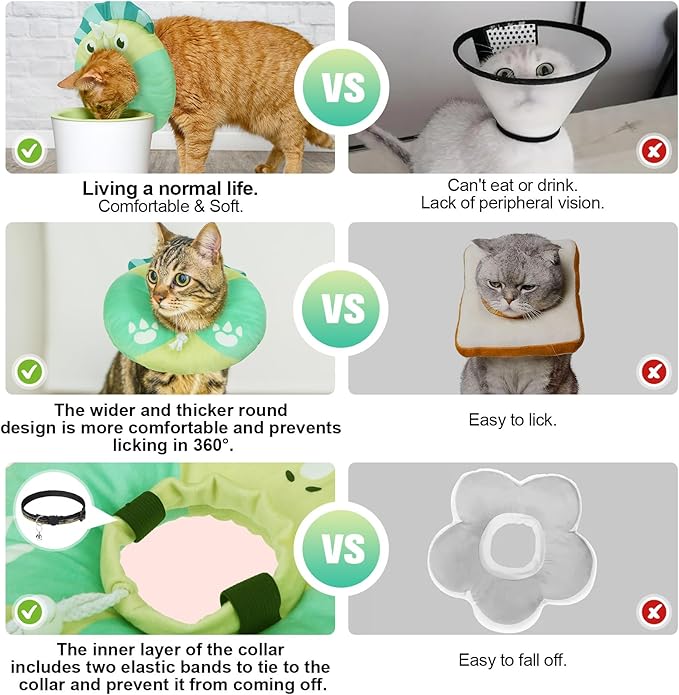 BEAUTYZOO Cat Cone Collar - Adjustable, Soft, Protective Donut Collar for Cats & Kittens, Alternative to Plastic Cones, Stops Licking After Surgery-PawvioPets