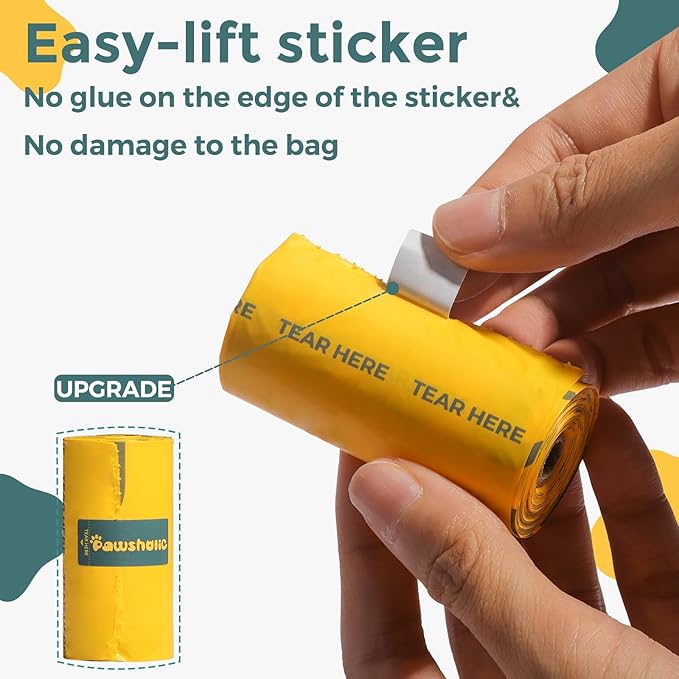 Dog Poop Bags Rolls Biodegradable 100% Leak Proof Thickened Dog Waste Bags - 600 Count 40 Rolls - Cornstarch Based Doggie Poop Bag for Small and Big Dogs(Unscented)-PawvioPets