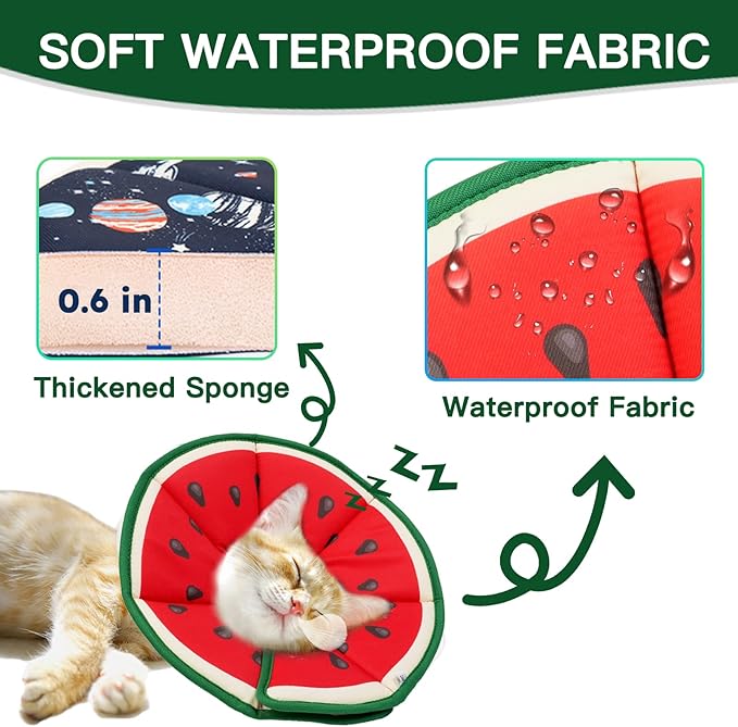 Cat Cone Collar Soft, Waterproof Cat Recovery Collar After Surgery, Adjustable Pet Donut Collar, Safety Elizabethan Collar to Prevent Licking Wounds for Kittens, Pet Cone Alternative-PawvioPets