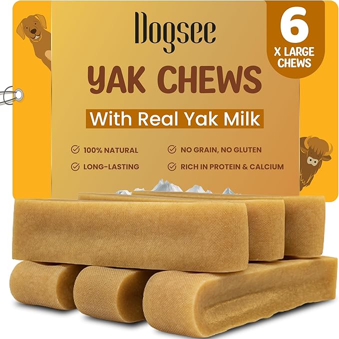 Dogsee Original Himalayan Yak Cheese Dog Chews XL - 6 Chews | Dog Treats Rawhide Free | Fight Plaque & Tartar | All Natural Long Lasting | Odourless and Great for Cleaning Teeth-PawvioPets