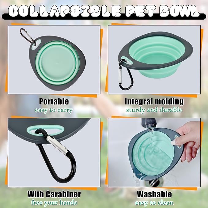 CONLI Dog Treat Pouch Set Portable Dog Training Treat Pouch with Folding Bowl and Training Clicker, Auto Closing Pet Snack Reward Pocket Treat Pouches for Pet Training Walking-PawvioPets