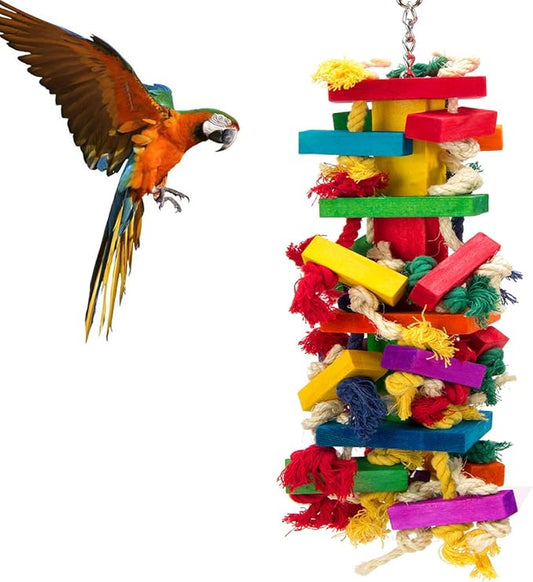 Extra Large Bird Parrot Toys for Macaws, African Grey, Amazon Parrots Bird Gifts-PawvioPets