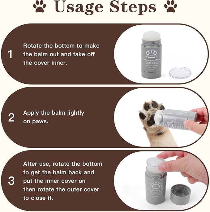 Cat Dog Paw Pad Balm Stick (2.4 oz) | Natural Lick Safe Dog Paw Blam Protector, Soother & Moisturizer for Cracked Dry & Damaged Paws, Nose & Elbows | Snout Soother for Dogs-PawvioPets