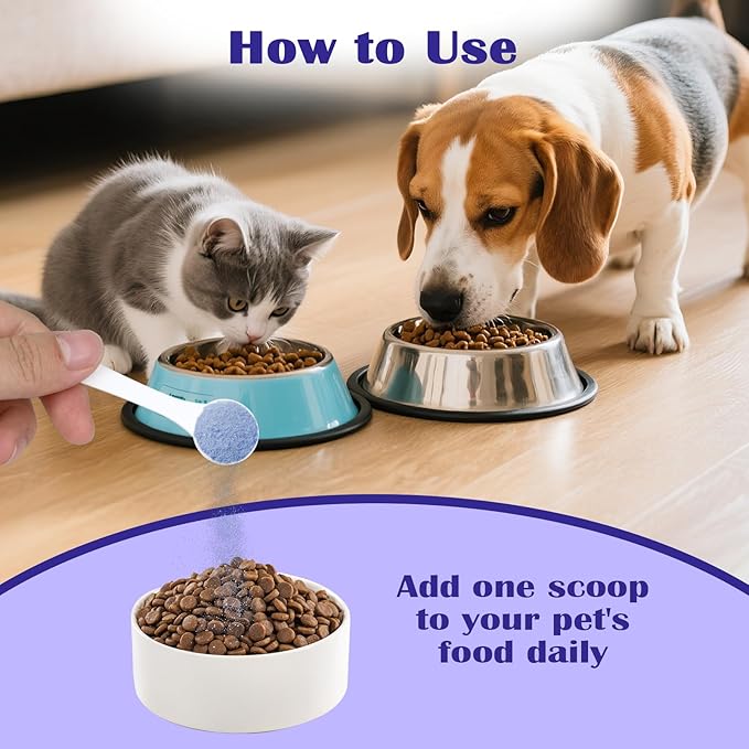 Dog Teeth Cleaning Powder, Dog Dental Powder and Cats Breath Freshener, Bad Breath & Tartar Remover for Pets, Suitable for Large, Medium & Small Canine(Blue)-PawvioPets