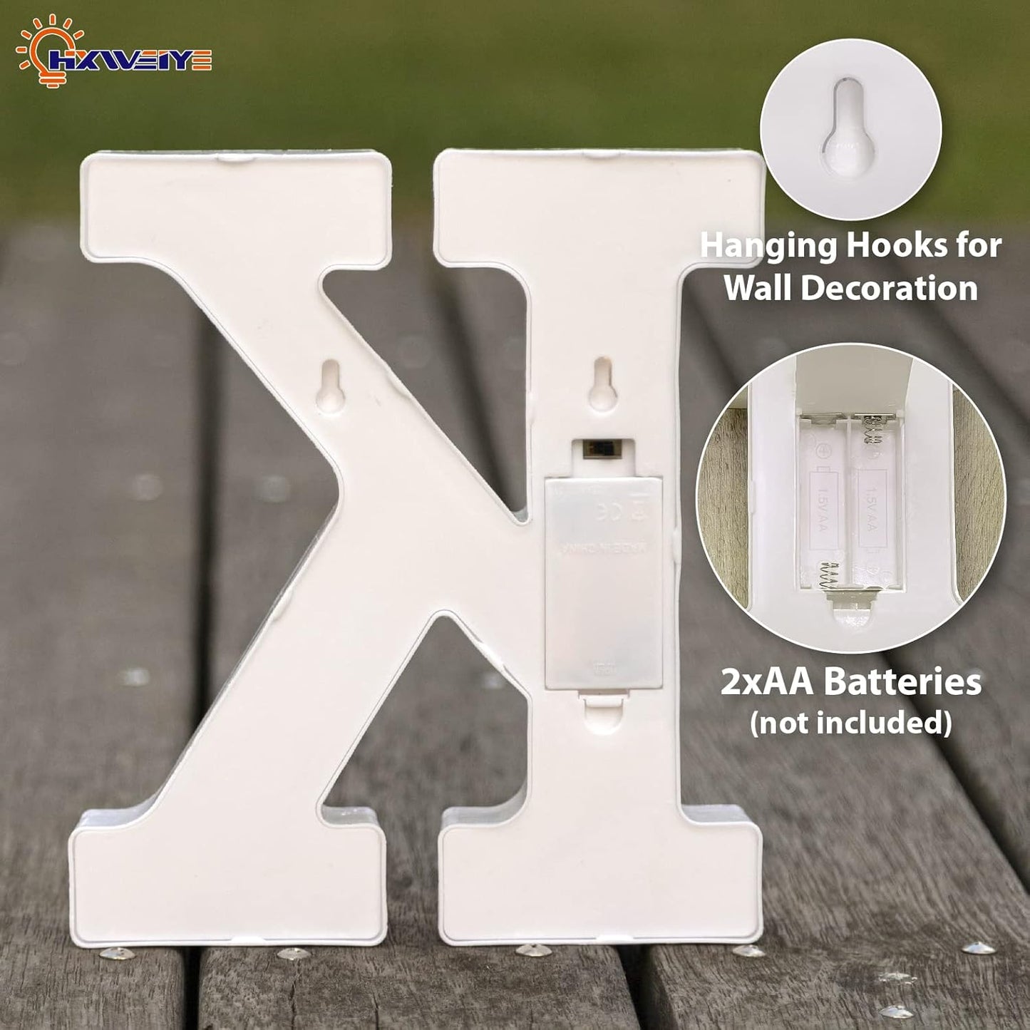 HXWEIYE LED Marquee Lights Sign - 36 Big Lights Letters (Alphabet & Numbers) for Party, Birthday, Bar, Christmas. Warm White, Battery Powered