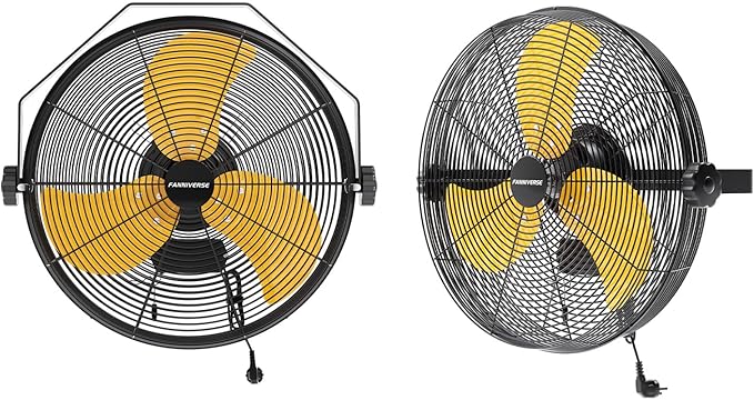 2PCS 18 Inch Wall Fan Pro Series - 4900 CFM 3 Speed High Velocity Industrial Wall Mount Fans for Commercial, Residential, Warehouse, Covered Patio, Shop, Garage, Barn, Gazebo UL Safety Listed-PawvioPets