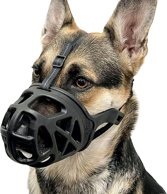 BARKLESS Dog Muzzle, Basket Muzzle for Biting, Chewing and Scavenging, Humane Cage Mouth Cover, Perfect for Grooming and Training Small, Medium, Large Aggressive Reactive Dogs (XS, Black)-PawvioPets