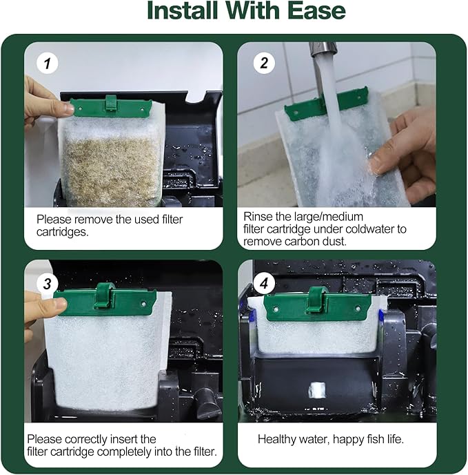 16-Count Medium Filter Cartridges Compatible with Tetra Whisper Bio-Bag Filters Medium Replacement Filter Cartridges for Whisper ReptoFilter and 10i IQ10 PF10 Power Filters -Ready to Use-PawvioPets