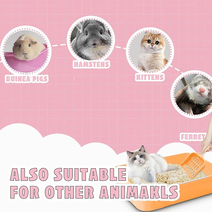 5pcs Kitten Litter Box,Open Small Cat Litter Box with 5 Scooper,Portable Small Litter Pan Low Entry Shallow Plastic Travel Toilet Litter Tray Cat Waste Tray for Small Pet Rabbit Guinea Pig Newborn Cat-PawvioPets