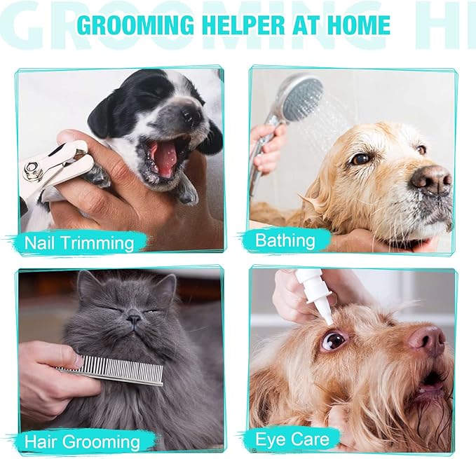 Cat Grooming Hammock - Dog Grooming Harness with Nail Trimming Feature (XS, 15lb), Dog Sling for Nail Clipping-PawvioPets