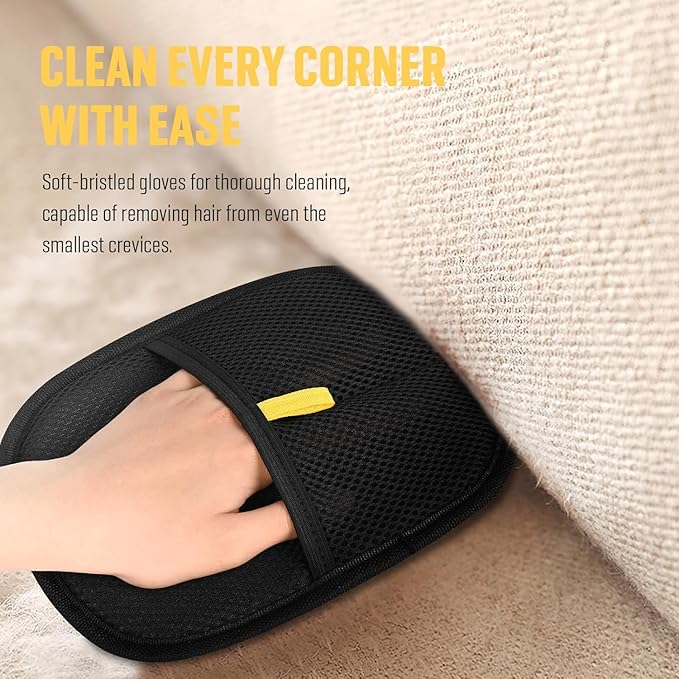 2025 New Pet Hair RemovalGlove,Upgraded Animal Fur Removal Tool,Yomi Pet Hair Remover Glove, Washable Reusable Double Sided Static Pet Hair Removal Glove forCouch,Furniture,Carpet,CarSeat. (2pcs)-PawvioPets