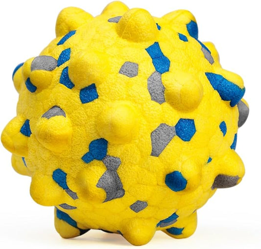 2.36'' Dog Balls for Dogs Aggressive Chewers Indestructible Tennis Durable Bouncy Interactive Dog Toy Balls for Fetch Game Floating Training(Yellow Medium)-PawvioPets