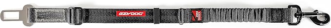 EzyDog Zero Shock Click - Shock Absorbing Dog Seat Belt Car Harness Attachment for Dogs - Adjustable Dog Restraints Seatbelts for Car Travel and Safety - (20in - 26in, Black)-PawvioPets
