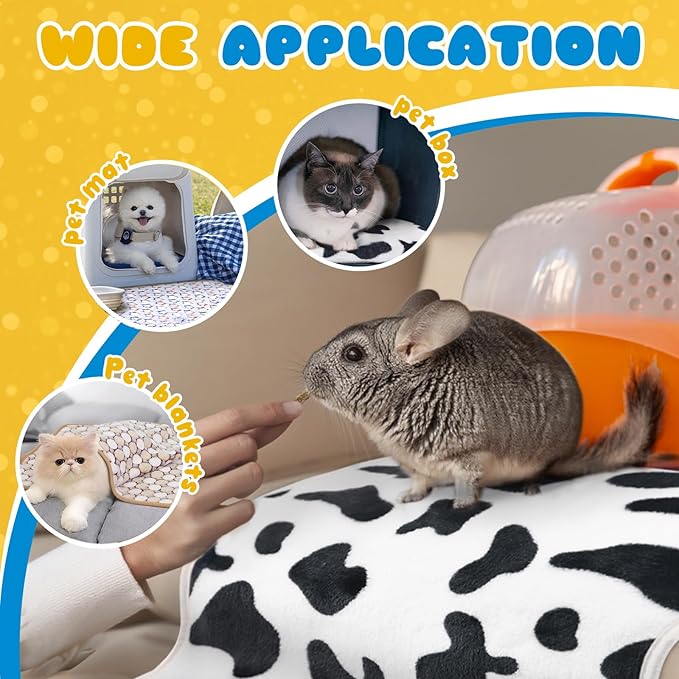 6 Pcs Guinea Pig Bedding Cage Liners Small Animal Flannel Blankets Sleep Mat Absorbent Reusable Pet Pee Bedding Pad Cover for Hamster Ferret Chinchilla Rabbit Hedgehog (16 x 24 Inch, Multi)-PawvioPets