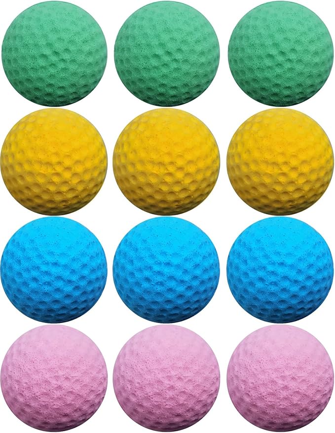 Cat Golf Balls for Indoor Kitten Toys - Interactive Sponge Foam Soccer Balls (Mixed)-PawvioPets