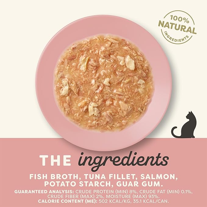 Applaws Natural Wet Cat Food in Gravy, Limited Ingredient Canned Wet Cat Food, No Additives, Made with Natural Ingredients, Tuna Fillet with Salmon in Gravy (24 x 2.47oz Cans)-PawvioPets