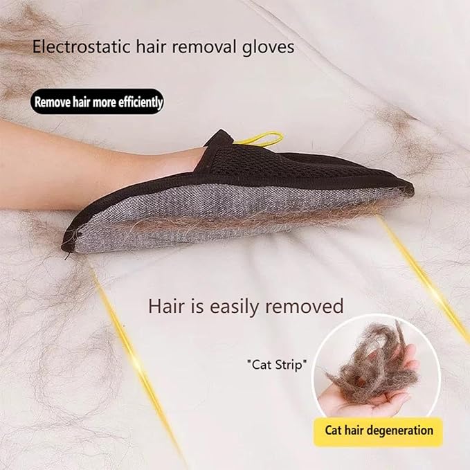 Fursweep Gloves Pet Hair Remover, Kivori Pet Grooming Glove, Pet Hair Remover Electrostatic Gloves, Furmingle Double Sided Cat Grooming Glove, Reusable Cat & Dog Hair Remover, for Couch, Carpet-PawvioPets