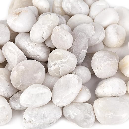 DomeStar 2.7lb White River Rocks, Polished Pebbles Decorative White Stones for Landscaping Vase Filler Fish Tank Aquariums Garden Outdoor and Indoor DIY-PawvioPets