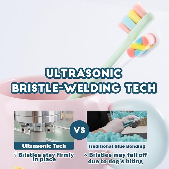 Dog Toothbrush Kit 2 Pack, Ultra Soft Pet Tooth Brush for Medium to Large Dogs, Animal Teeth Brushing Kit for Easy Dental Cleaning-PawvioPets