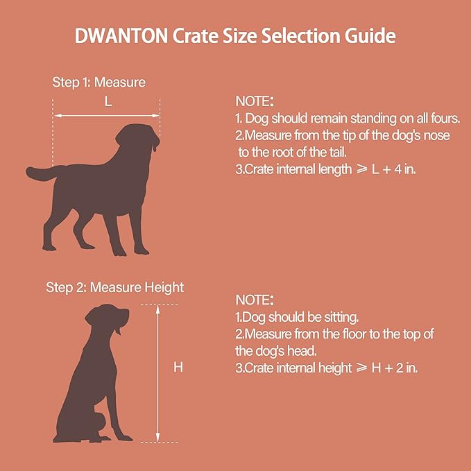 DWANTON Dog Crate Furniture with Cushion, Wooden Kennel Table with Double Doors, Indoor Dog House, Extra Large Size, 43.3" L, Rustic Brown-PawvioPets