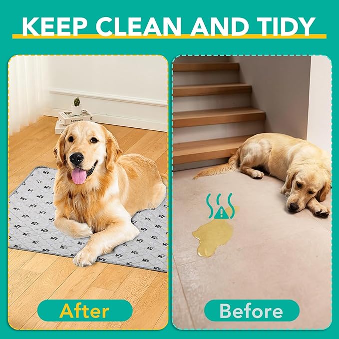 5 Pack Large 36"X41"Washable Pee Pads for Dogs Super Absorbent Dog Training Pads Non-Slip Waterproof Pet Training Pads Mats Whelping Pads for Dogs Cats Puppy-PawvioPets