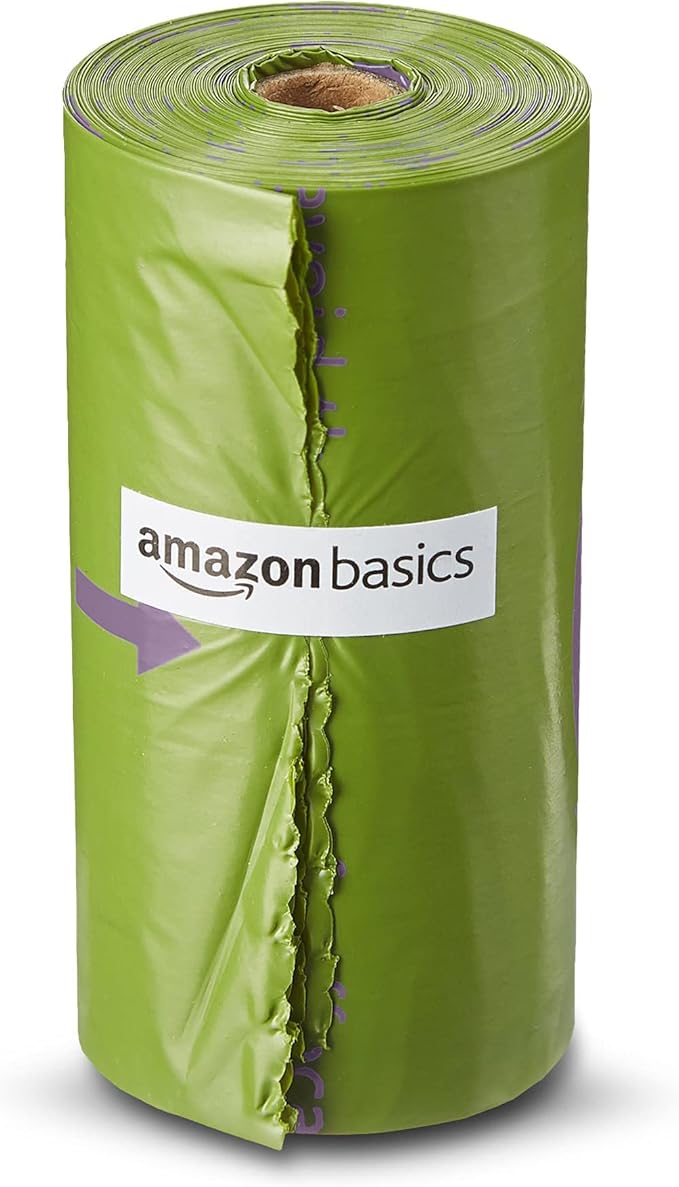 Amazon Basics Dog Poop Bags with Dispenser, 540 Count, Enhanced for Guaranteed Leakproof, Lavender Scented, Includes Leash Clip-PawvioPets
