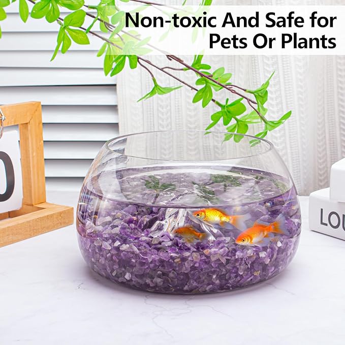 3 LB Amethyst Crystal Rocks Tumbled Crushed Stones Amethyst Crystal Quartz Chips Bulk Natural Gemstones Healing Reiki Mini Quartz Vase Filler Fish Tank Gravel Rocks-PawvioPets