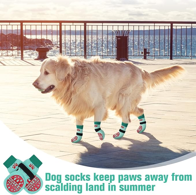 BEAUTYZOO Anti-Slip Dog Socks,Dog Shoes for Hot/Cold Pavement,Paw Protectors with Grips 3 Pairs for Puppy Small Medium Large Senior Old Dogs,Dog Socks to Prevent Licking and Hardwood Floor Protection-PawvioPets