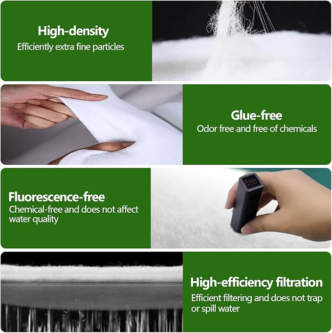 Aquarium Polishing Filter Pad-Ultra Fine 50 Micron Filter Floss for Crystal Clear Water,Cut-to-Size Filter Media for Fish Tank,Safe for Fish/Reef/Turtles(24" x 36", 1 Pack)-PawvioPets