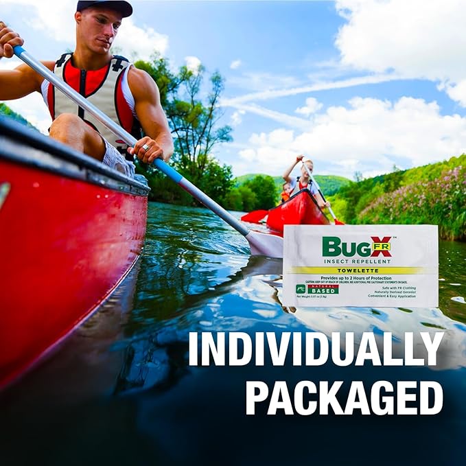 CoreTex Bug X FR DEET-Free Insect Repellent Wipes with Resealable Travel Bag - Pack of 15 Single-Use, Naturally Derived Geranium Oil Bug Wipes - Protects Against Flies, Fleas & Mosquitoes-PawvioPets