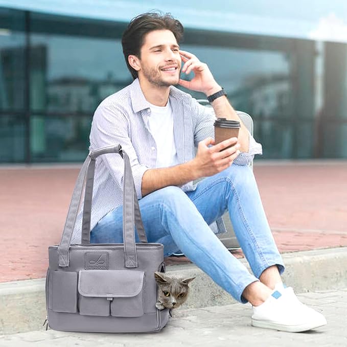 Dog Carrier, Cat Carrier, Pet Carrier, Foldable Waterproof Premium Oxford Cloth Dog Purse, Portable Bag Carrier for Small to Medium Cat and Small Dog-PawvioPets