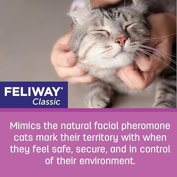 FELIWAY Classic Cat Calming Pheromone Diffuser: 1 Diffuser & 2 Refills (60 Days)-PawvioPets