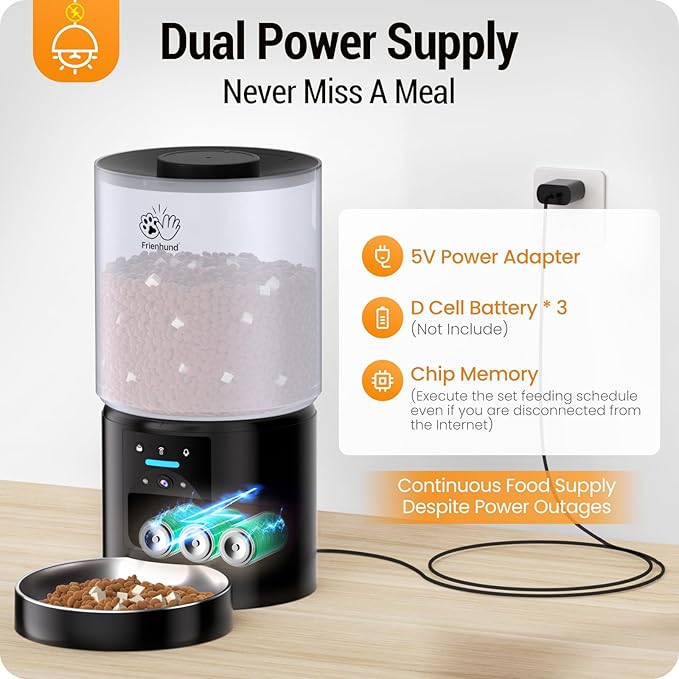 Automatic Cat Feeder with 2K HD Camera: 5G WiFi Automatic Dog Feeder with Sealed Outlet,Cat Food Dispenser with Freshness for Multiple Pets,Detachable for Easy Clean-21 Cup (5L Food Storage)-PawvioPets