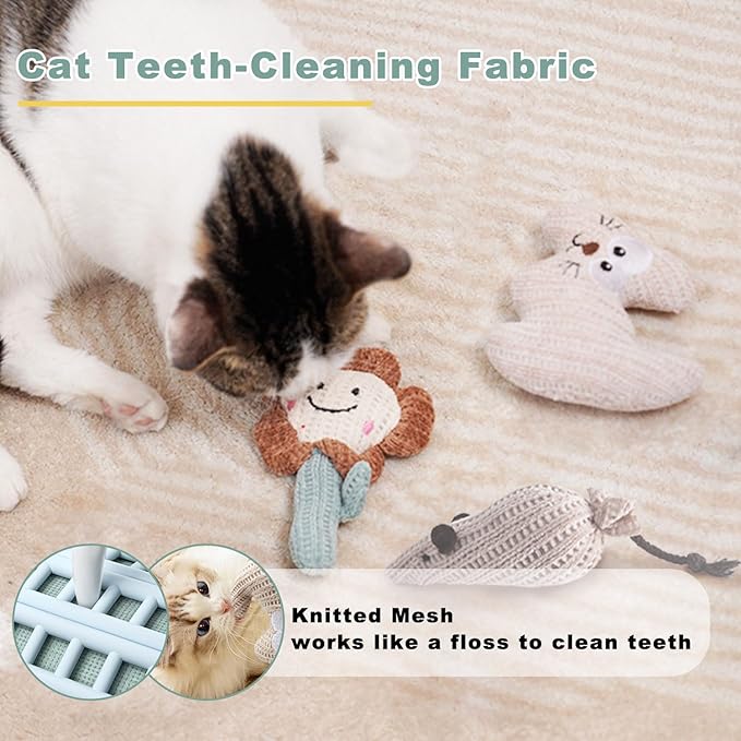 7-in-1 Interactive Cat Toys for Indoor Cats with Washable Adhesive Suction Cup, Hanging Cat Toys, Silvervine Stick and Sisal Chew Rope Catnip Teething Toy for Bored Kitten-PawvioPets