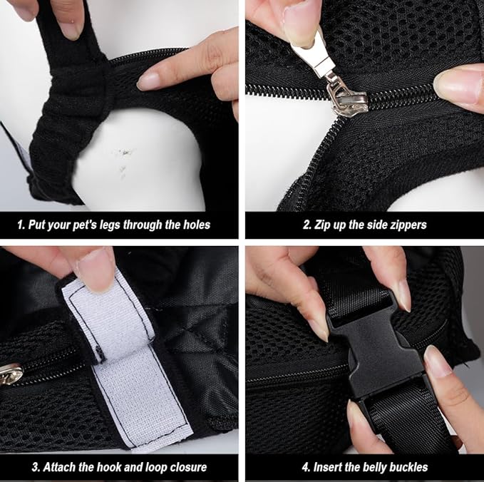 FEimaX Dog Carrier Backpack Pet Legs Out Front Cat Travel Bag, Adjustable Puppy Backpacks Carriers Hands-Free for Small Medium Dogs Cats Hiking Traveling Camping Daily Walking (Small, Black)-PawvioPets