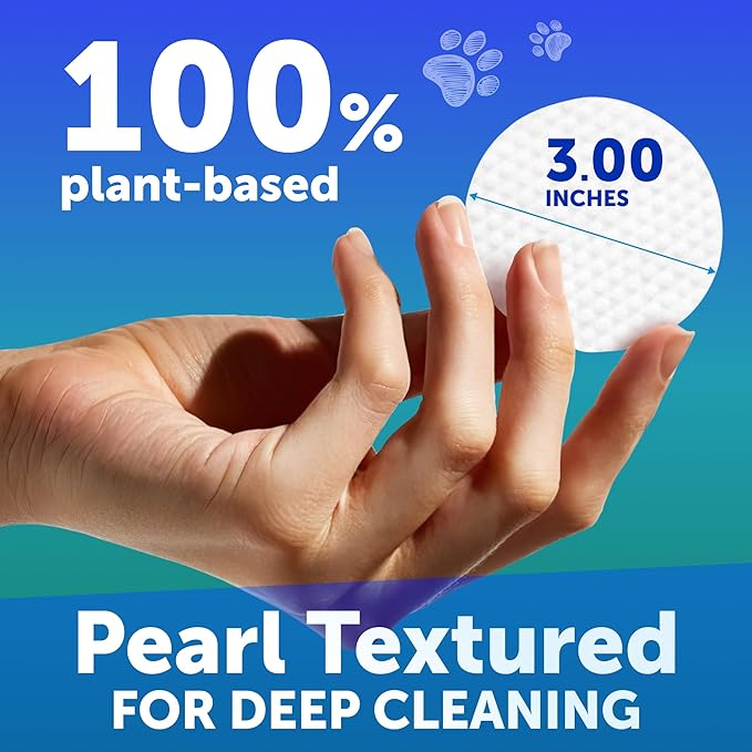 Dog Ear Wipes - 100 ct - Removes Wax and Dirt - Soothing Ear Cleaner Wipes for Dogs, Puppies - 100% Plant Based, Unscented with Coconut Oil - Ear Infection Treatment to Relief Itching & Inflammation-PawvioPets