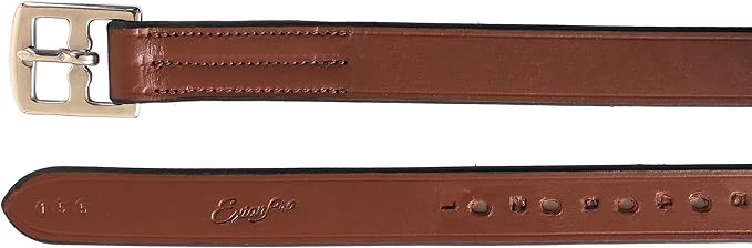 Exion Pre-Stretched Leather Stirrup Leathers for English Saddles | Premium Vegetable-Tanned Non-Stretch Stirrups for Jumping, Dressage & Schooling | 18-Hole Numbered Adjustment & SS Buckles-PawvioPets