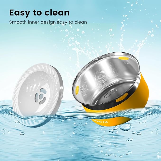 Gardner Pet Dog Bowls 1 Gallon (3.85L) Stainless Steel No Spill Dog Water Bowl, Slow Water Feeder Metal Bowls, Spill Proof Water Dispenser for Large Dogs, Promotes Healthy Hydration-PawvioPets