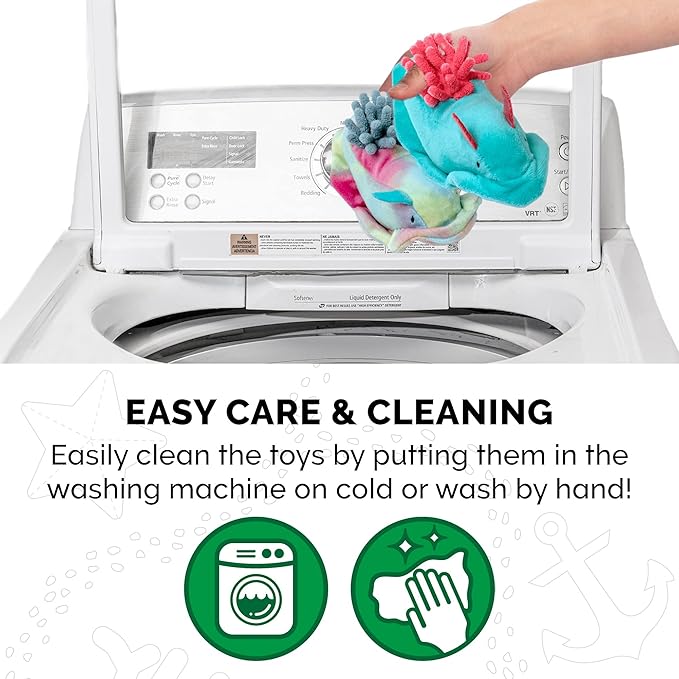 Furhaven 2-Pack Cat Toys w/ 2x Catnip Bags for Indoor Cats, Washable & Durable w/ Refillable Catnip Pocket - Plush Sea Slug Cat Toy Set - Blue/Tie Dye, Set of 2-PawvioPets