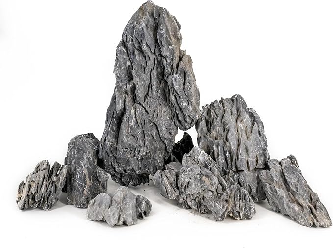 Dragon Stone Aquarium Rock Seiryu Stone for Aquariums, Fish Tanks, Bonsai, Terrariums, Wargaming Dioramas, Indoor or Outdoor Gardens-40Lb(2-10 Inch)-PawvioPets