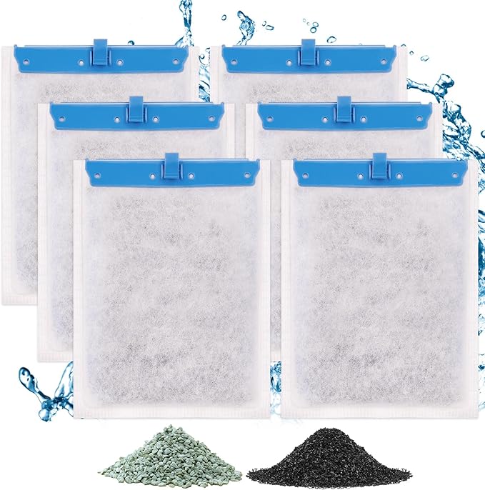 fishkeeper 6 Pack Large Filter Cartridges Compatible with Tetra Whisper Bio-Bag Filters Replacement Filter Cartridges for Whisper Power Filters 20i/40i /IQ20/30/45/60 PF20/30/40/60(Ready to Use)-PawvioPets