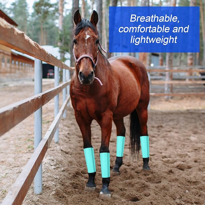 8 Pcs Mesh Fly Boots for Horse Breathable Mesh Horse Boots Protective Horse Leg Wraps Horse Leggings for Preventing Flies and Mosquitoes Bites (Light Pink, Dark Pink)-PawvioPets