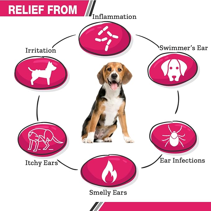 All Natural Ear Flush for Dogs & Cats, Ketoconazole & Chlorhexidine Ear and Vet-Strength Ear wash with a Light Scent (USA) (Ketoconazole & Chlorhexidine Ear Flush, 12 oz)-PawvioPets