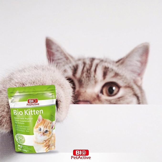 Bio Pet Active Kitten Milk Replacer - Easy-to-Digest Milk Powder with Vitamins, Minerals and Taurine for Kittens and Mothers, 7.05 oz-PawvioPets