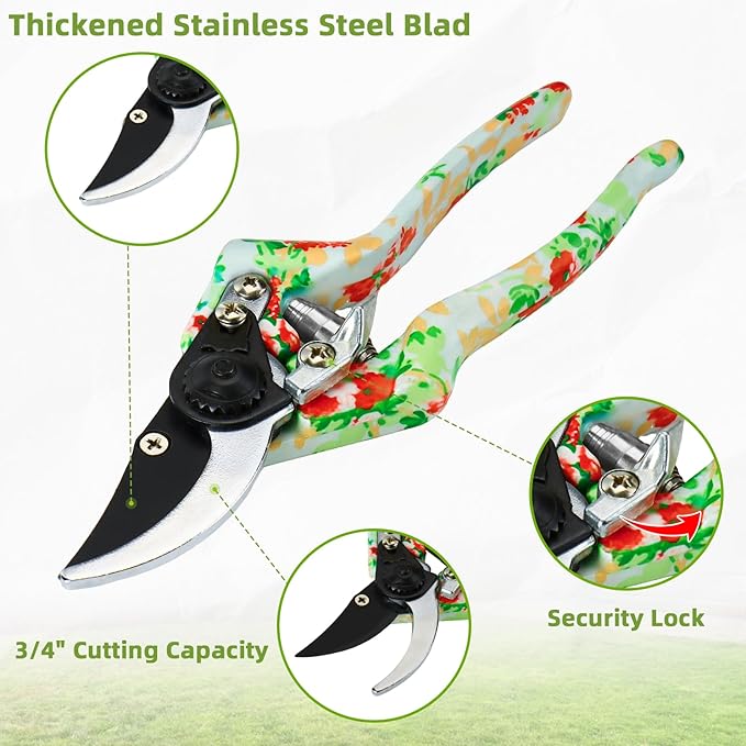 Garden Tools Set WANCHI 10 Piece Heavy Duty Floral Garden Tool Set Gardening Gifts for Women Men Birthday Rust-Proof Aluminum Garden Hand Tools Gardening Kit with Tote Bag Apron Glove-PawvioPets