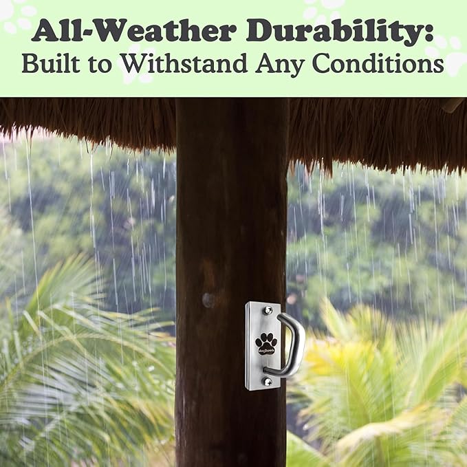 Canine Hitch- Secure Dog Leash Parking Mounted Indoor – Outdoor Wall Hook - Tie Out Stainless Steel Practical Lead Management for Home & Business, Standard Size 2 Pack-PawvioPets