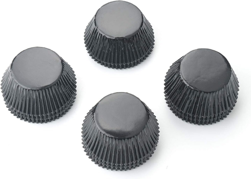 Gifbera Standard Black Foil Cupcake Liners Muffin Wrappers, 200-Count