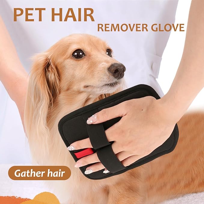 6 Pcs Pet Hair Removal Glove, Electrostatic Pet Hair Remover Gloves, Reusable Cat & Dog Hair Cleaning Gloves, Suitable for Couch, Furniture, Blankets, Curtain, Car Seat-PawvioPets