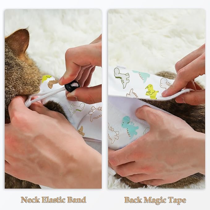 ANWA Cat Recovery Suit - Breathable Cat Onesie for Cats After Surgery Female, Kitten Surgery Recovery Suit Female Abdominal Wounds-PawvioPets