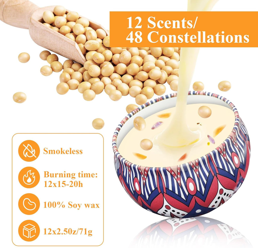 48 Pack Scented Candles Gift Set Long Lasting Soy Wax Aromatherapy Candles for Home Wedding Baby Shower Bridal Party Favors Christmas Birthday Gifts for Women